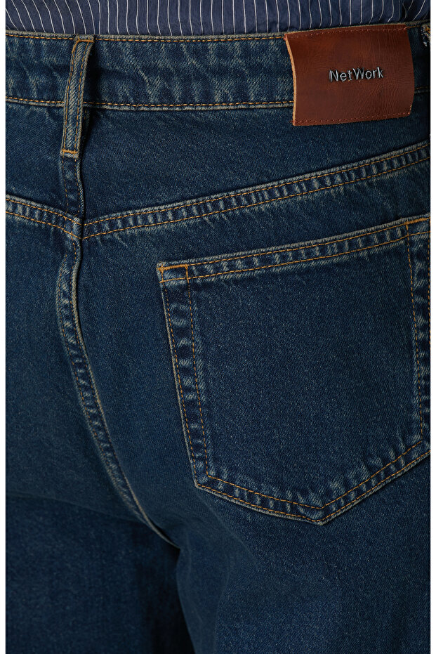 Lacivert Denim Pantolon - 5
