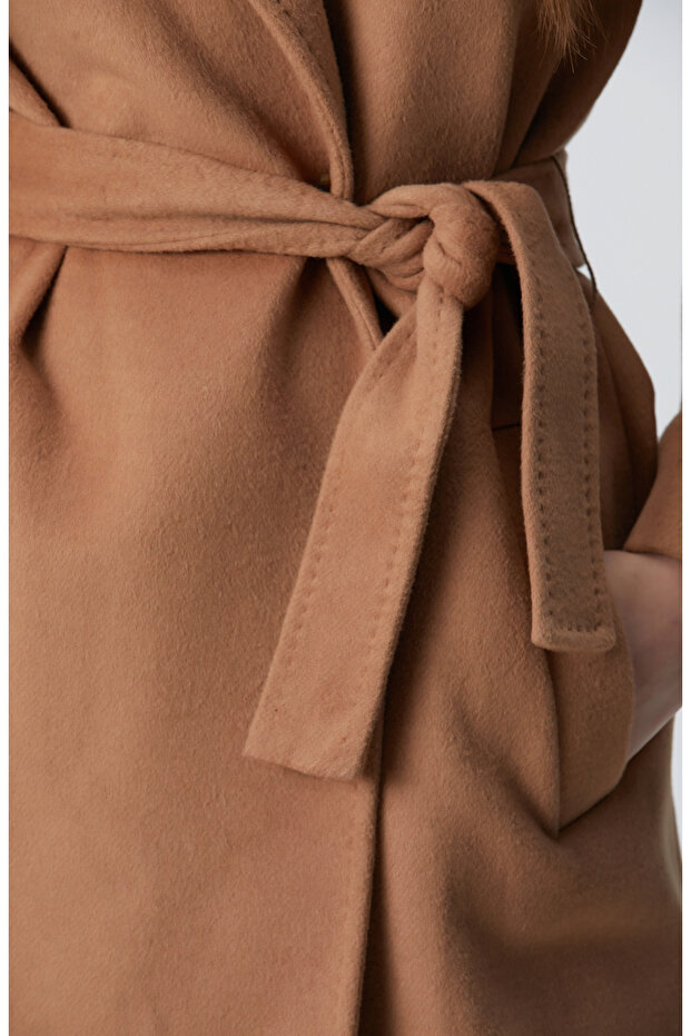 Camel Yün Karışımlı Manto - 7