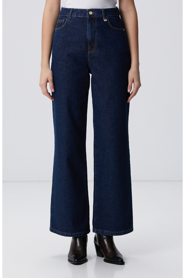 Lacivert Denim Pantolon - 1