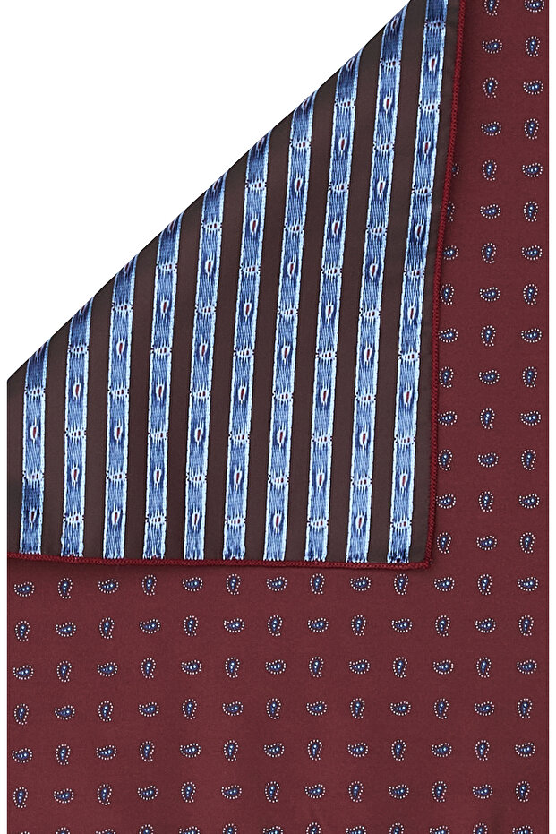 Bordo Şal Desenli Mendil - 2