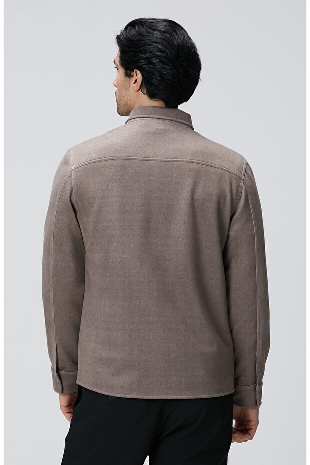 Vizon Süet Görünümlü Dış Gömlek - 5