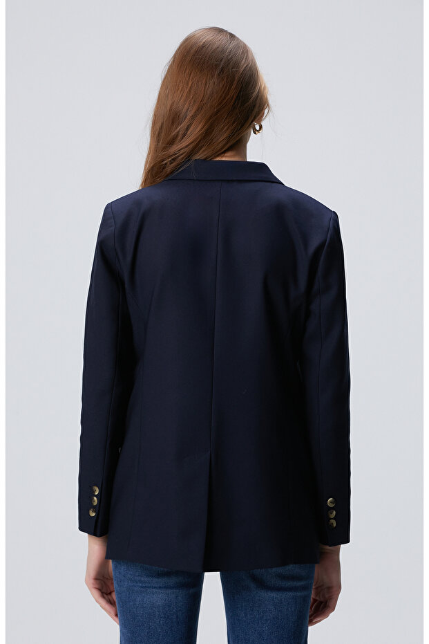 Lacivert blazer Ceket - 6