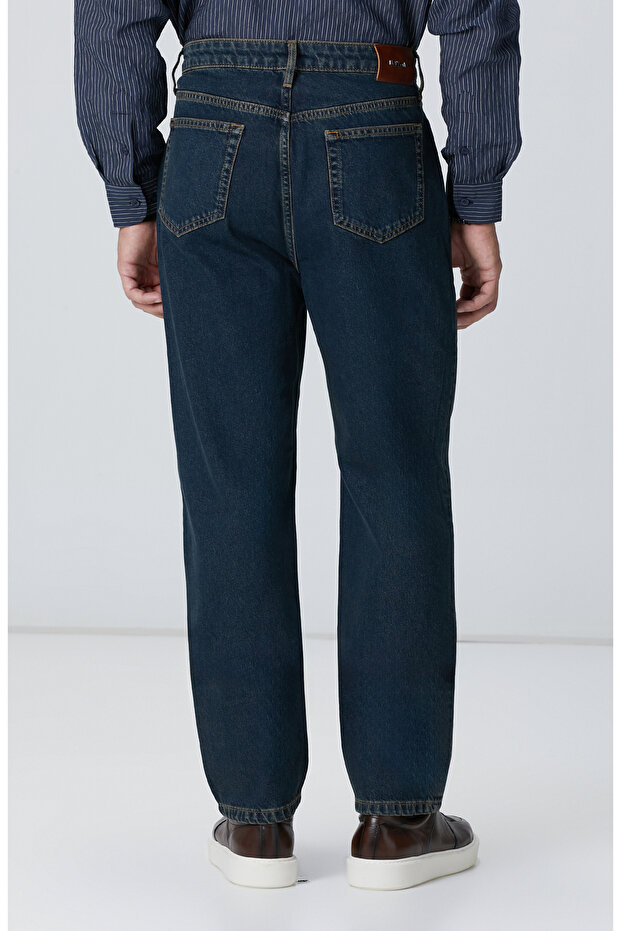 Lacivert Denim Pantolon - 3