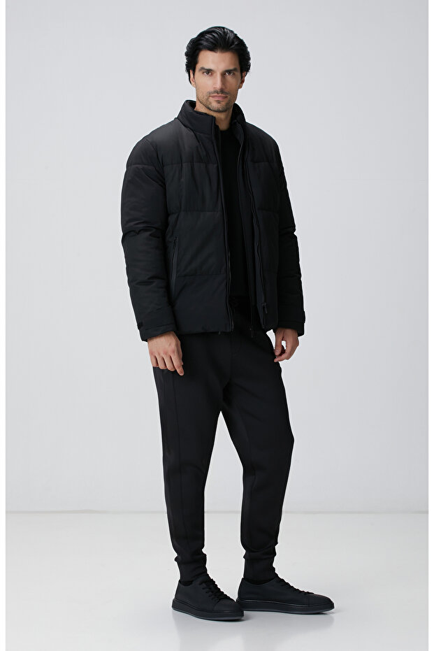 Siyah N-Tech Dik Yaka Puffer Mont - 3