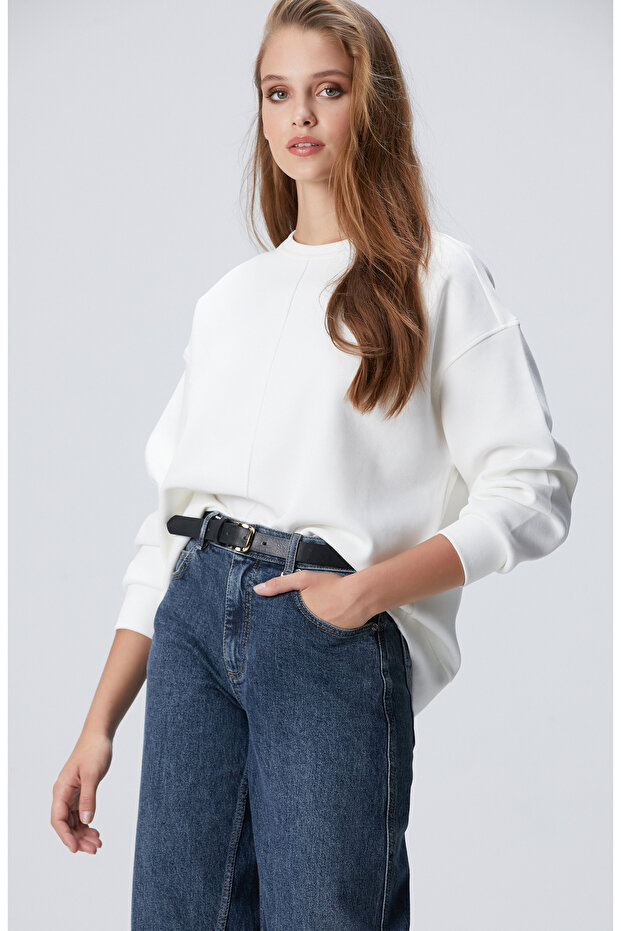 Kırık Beyaz Sweatshirt - 4