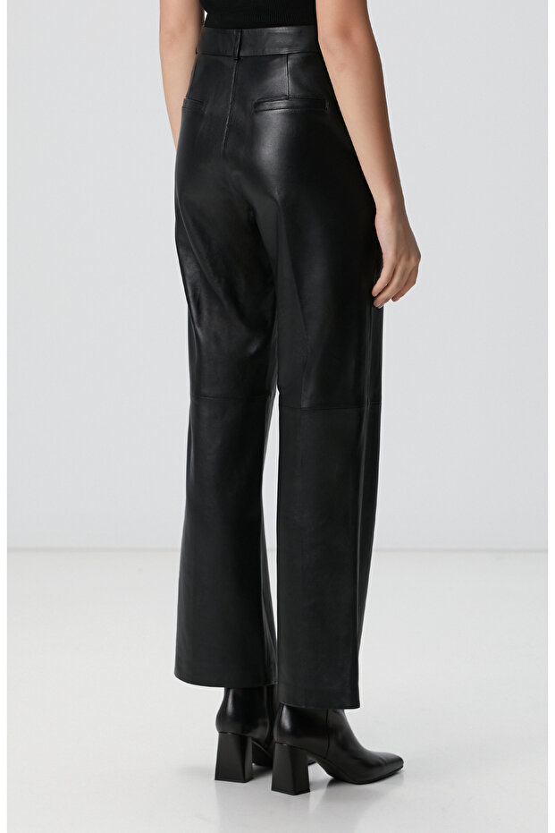 Siyah Deri Pantolon - 5