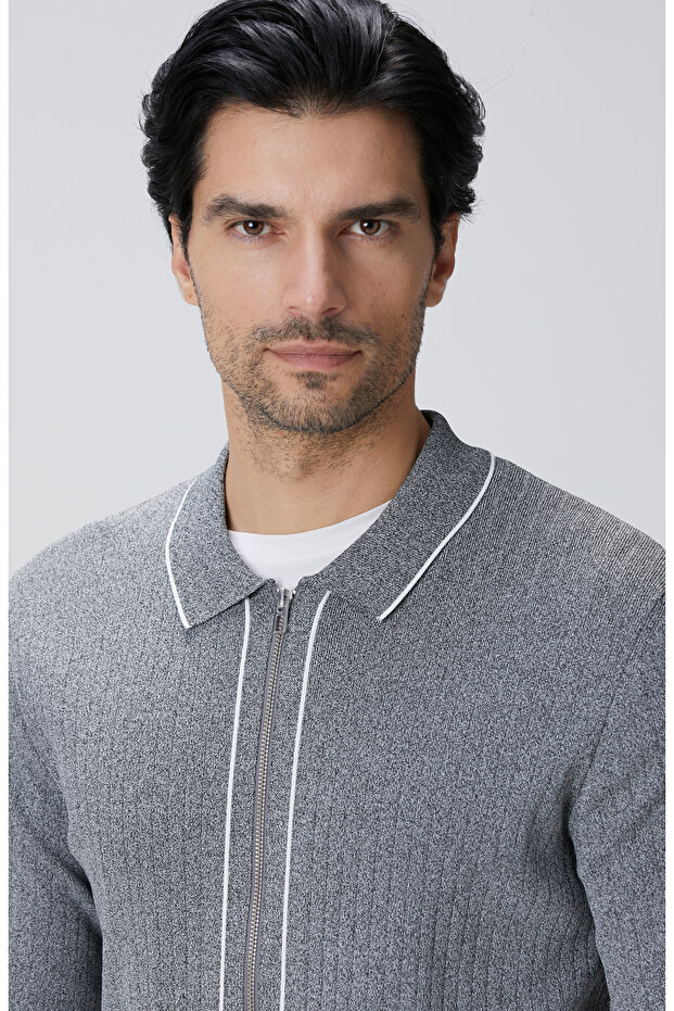 Gri Melanj Rayon Hırka - 6