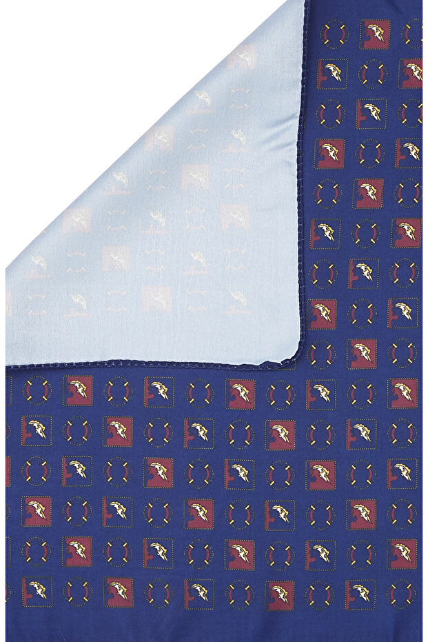 Lacivert Desenli Mendil - 2