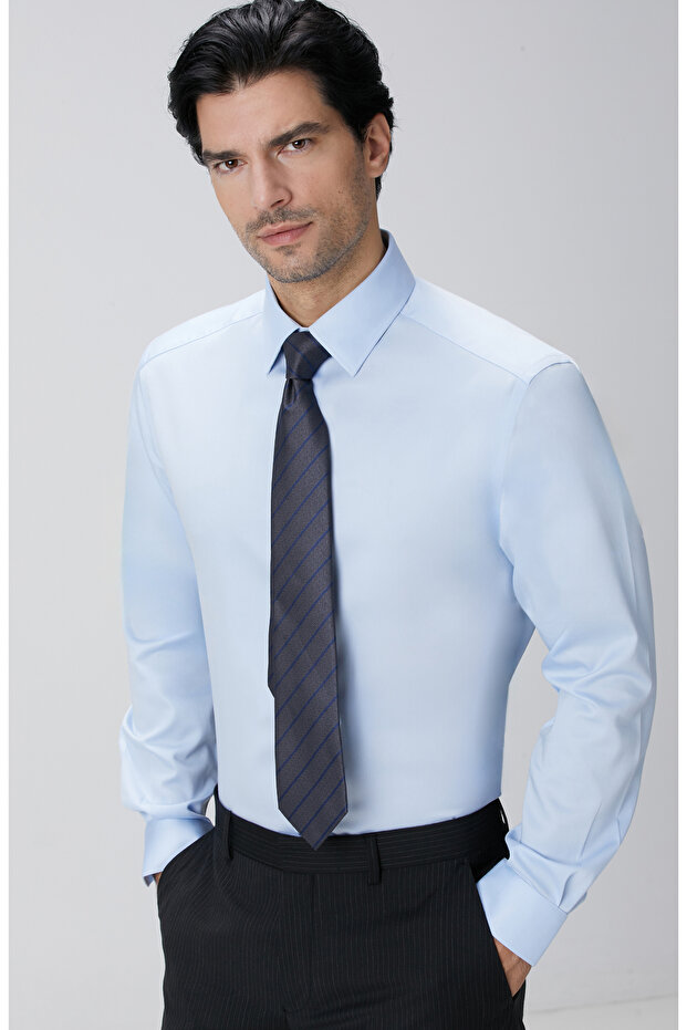 Non-Iron Açık Mavi Gömlek - 1