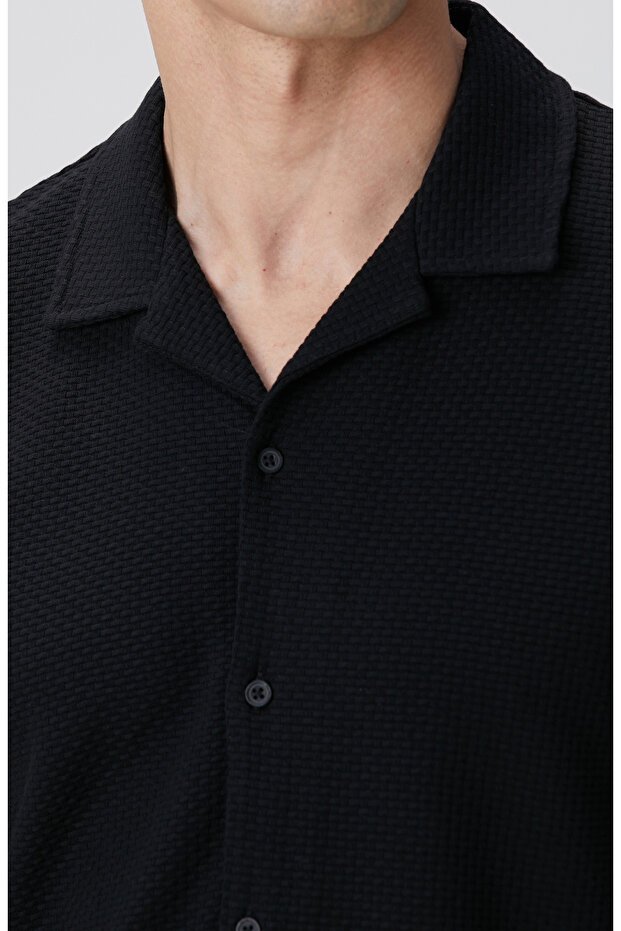 Siyah Örme Gömlek - 6