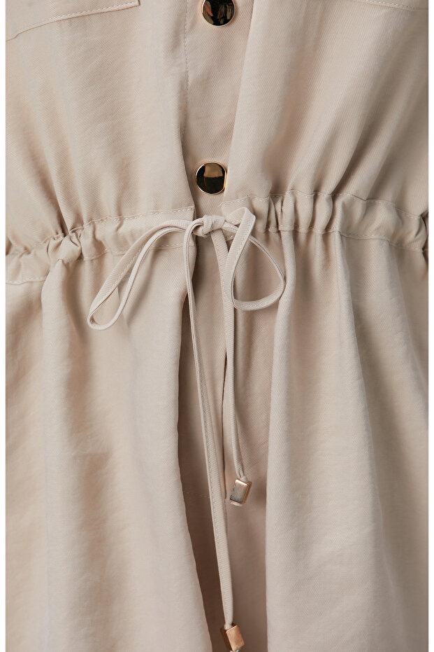 Bej Safari Şort Tulum - 6