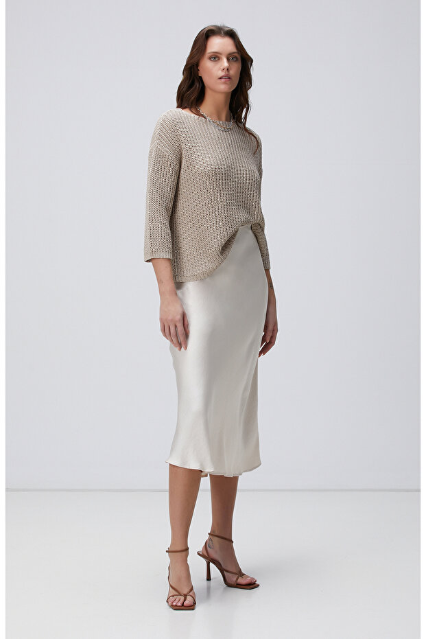 Açık Bej Maksi Etek - 1