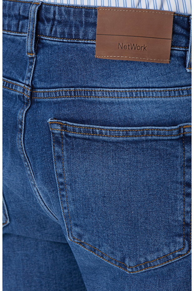 Lacivert Denim Pantolon - 5