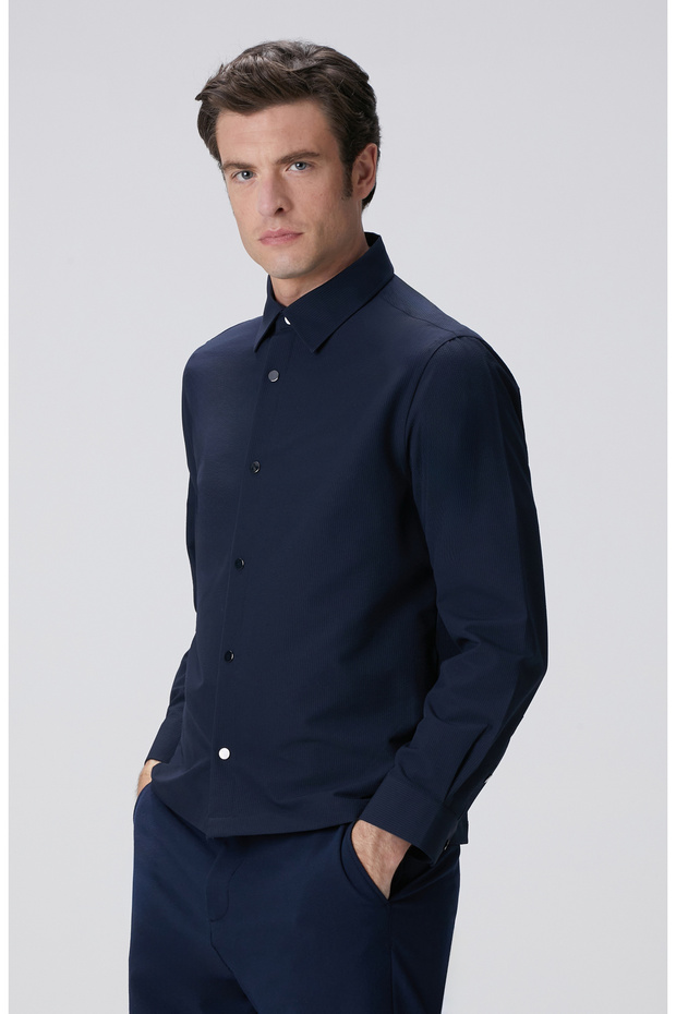 Lacivert Dış Gömlek - 4