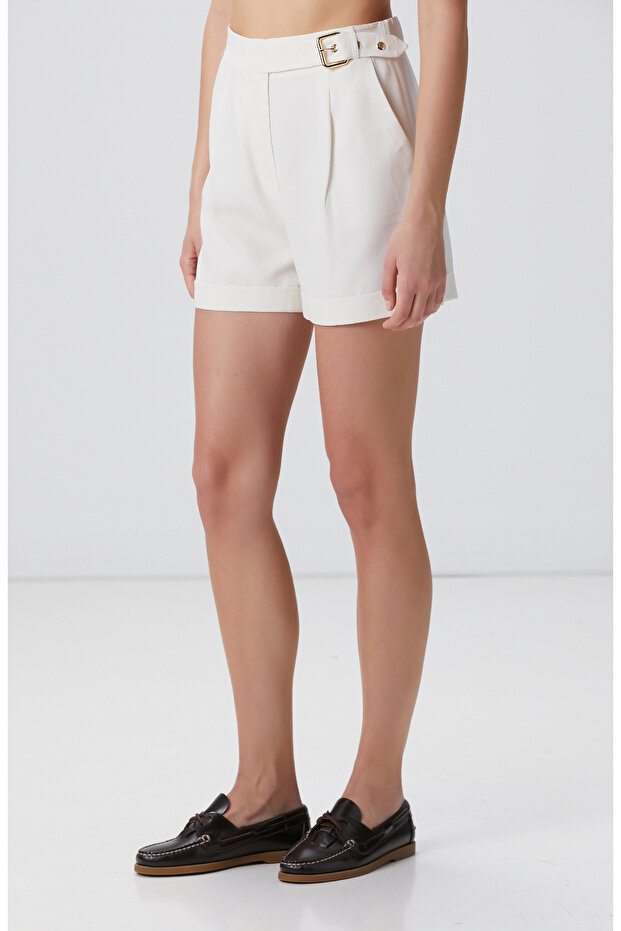 Kırık Beyaz Şort - 3