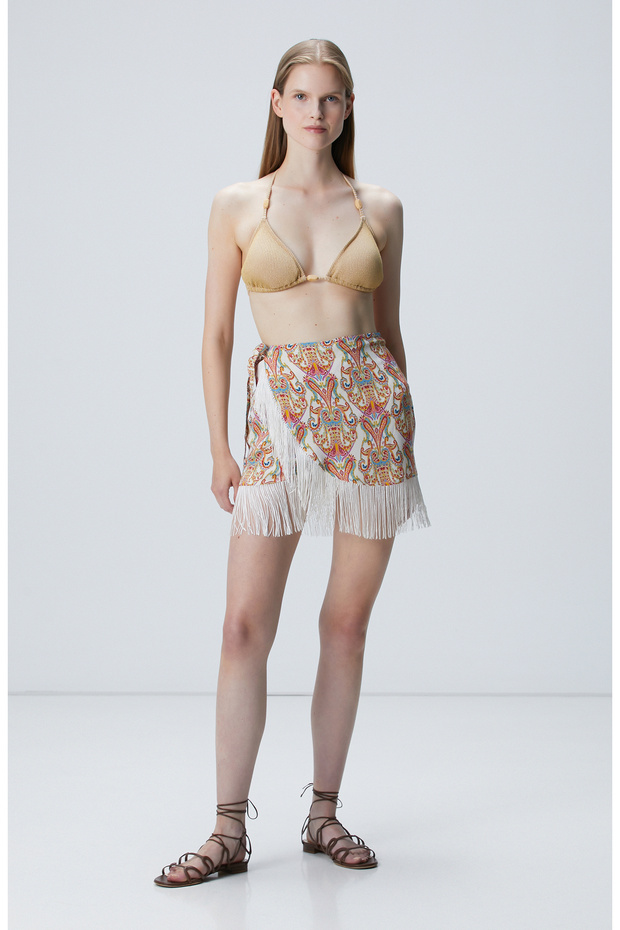 Bej Püsküllü Pareo - 1