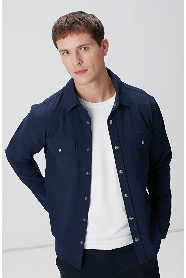Lacivert Dış Gömlek - 2