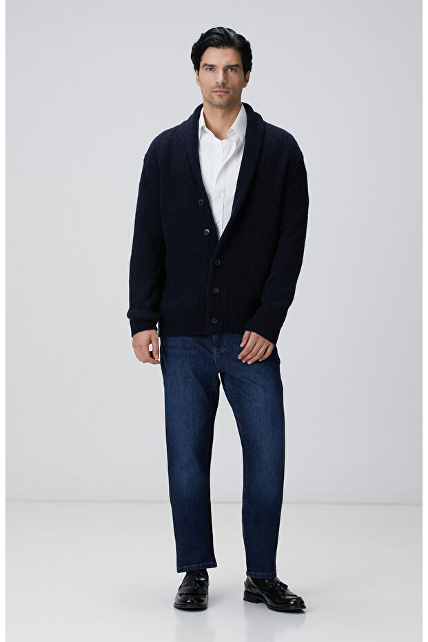 Lacivert Denim Pantolon - 1