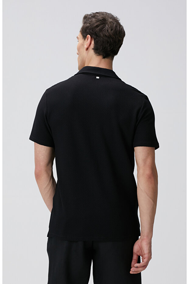 Siyah Örme Gömlek - 5