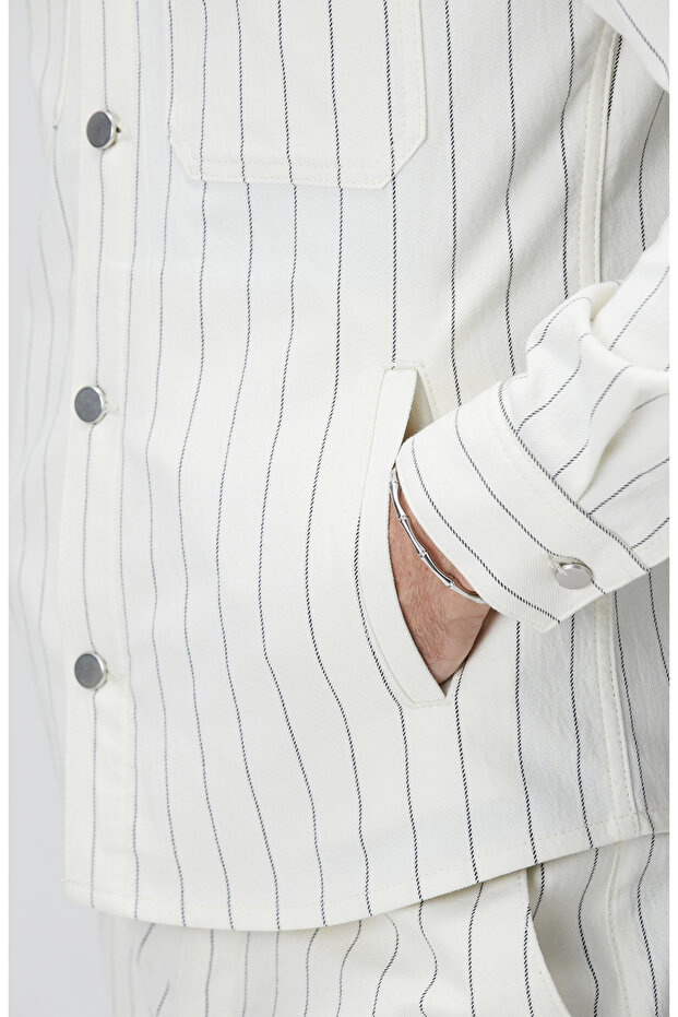 Kırık Beyaz Dış Gömlek - 8