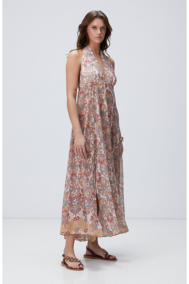 Bej Plaj Elbisesi - 3