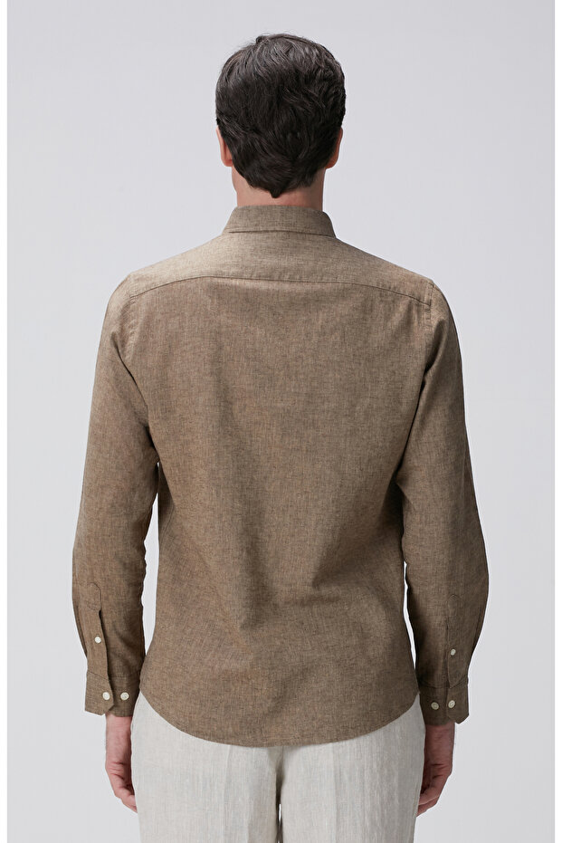 Vizon Keten Karışımlı Gömlek - 5