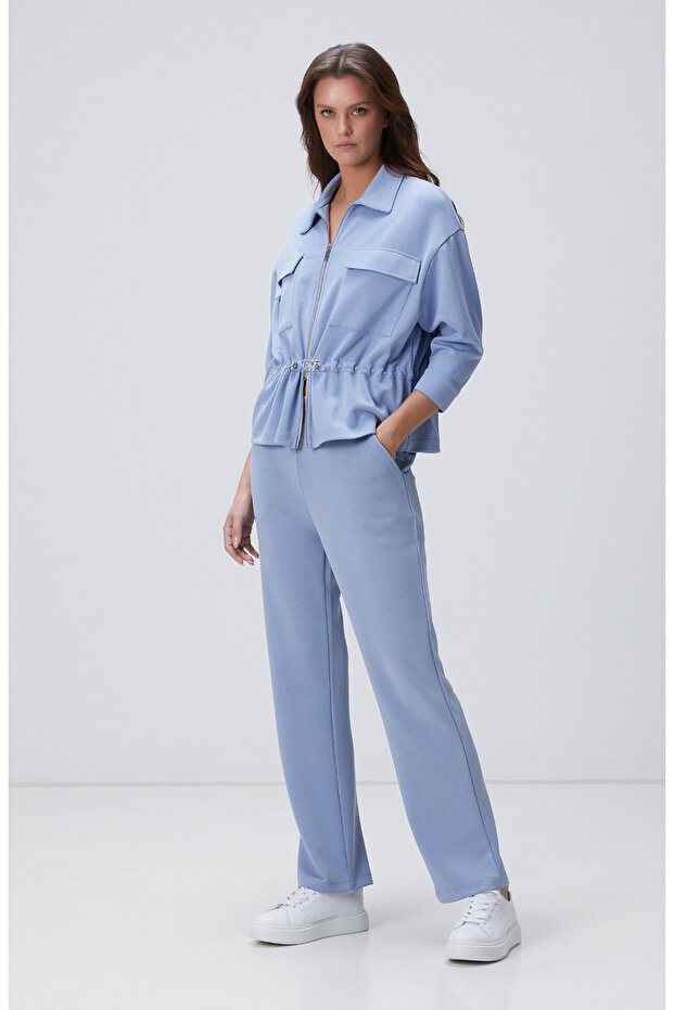 Açık Mavi Modal Karışımlı Ceket - 3