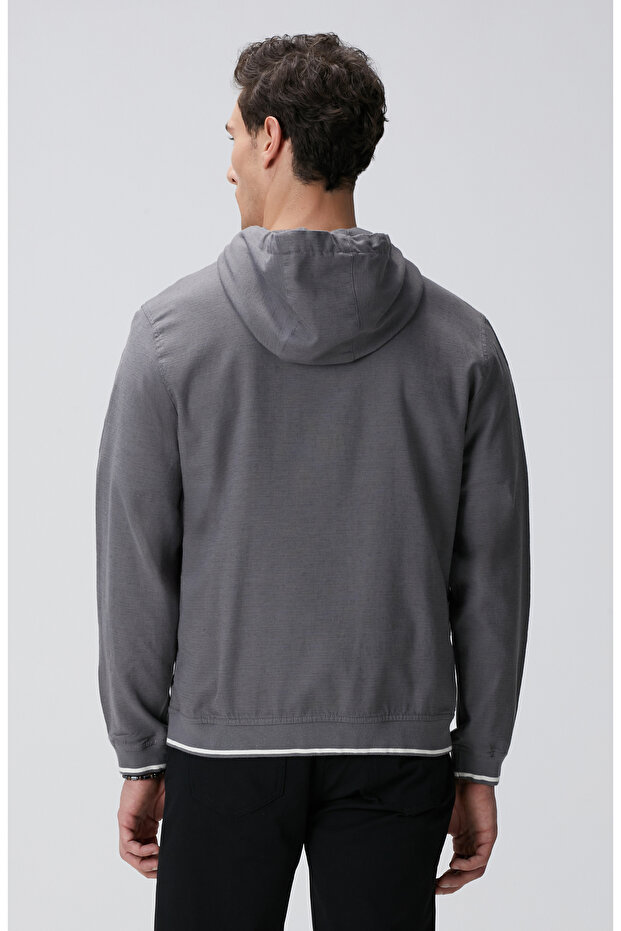 Antrasit Keten Karışım Mont - 5