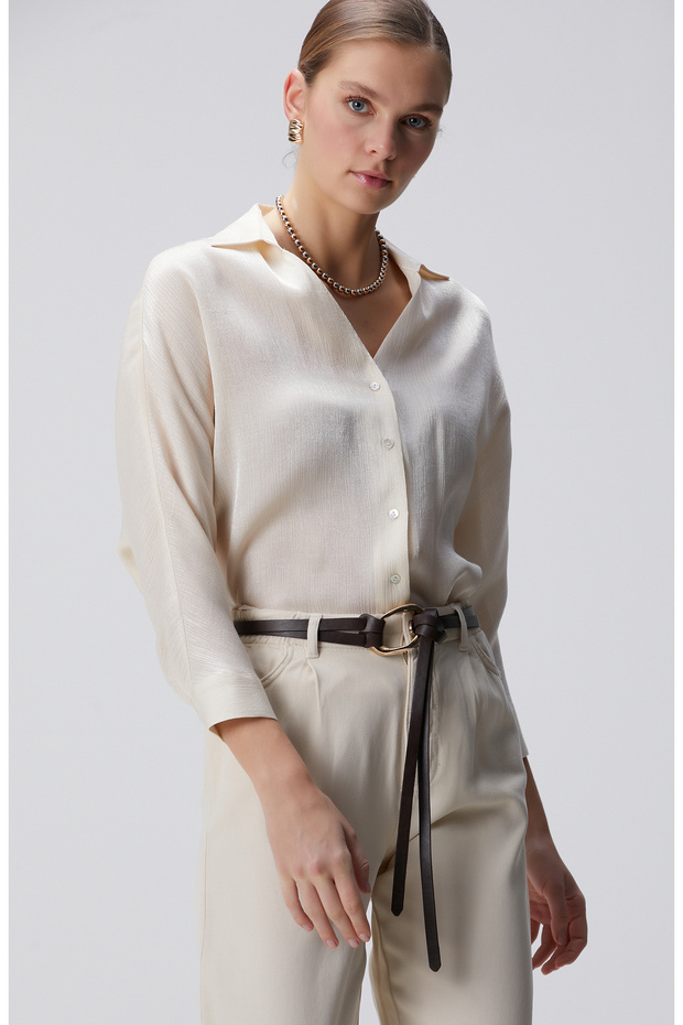 Açık Bej Gömlek - 4