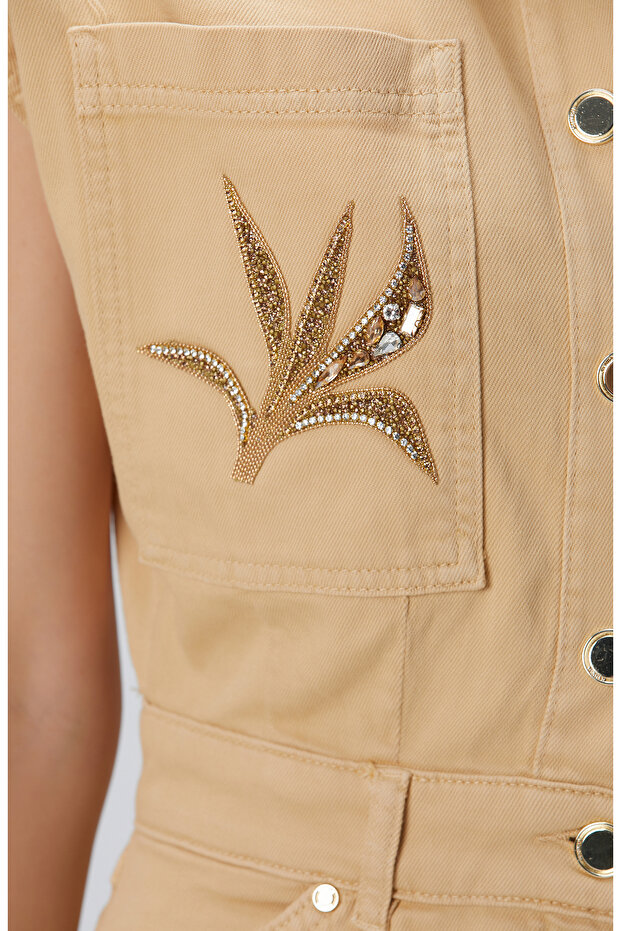 Bej  Denim Tulum - 6