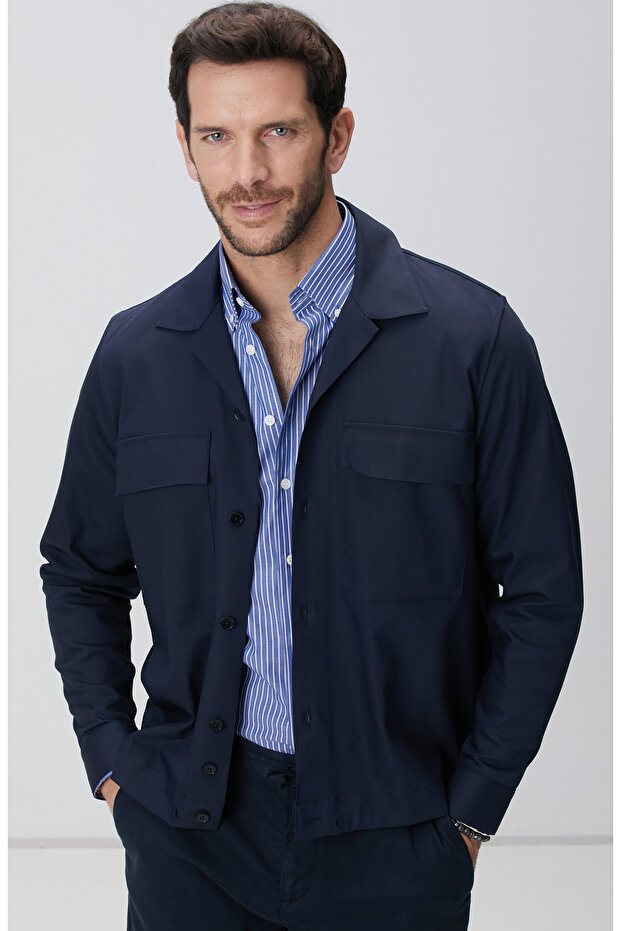 Lacivert Dış Gömlek - 1