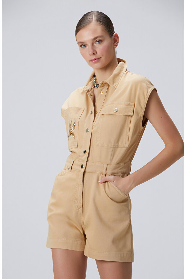 Bej  Denim Tulum - 4