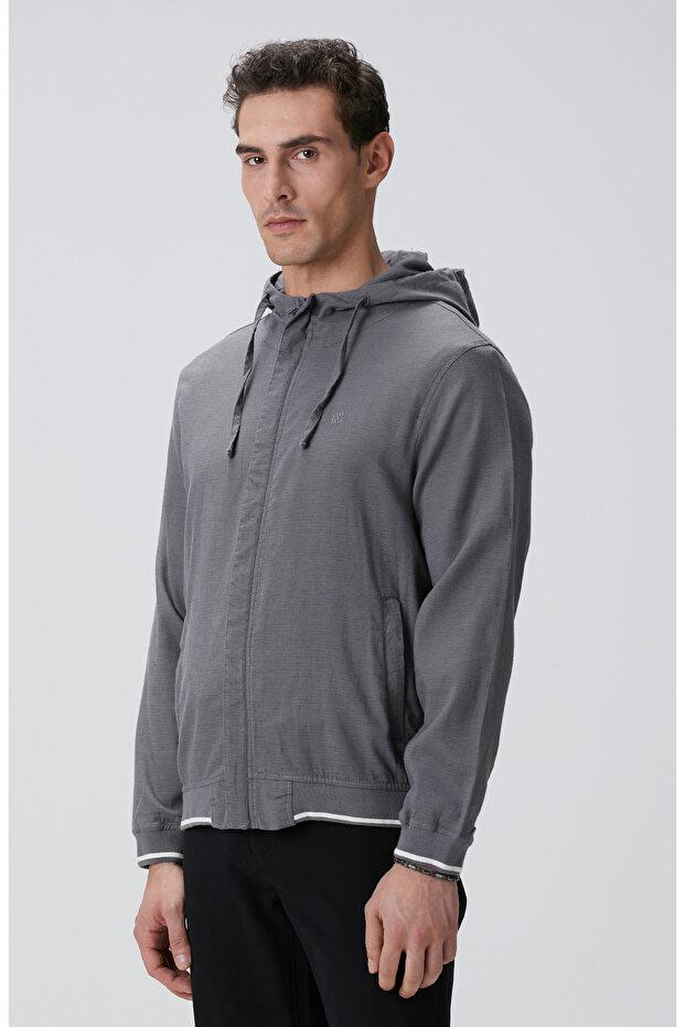 Antrasit Keten Karışım Mont - 4