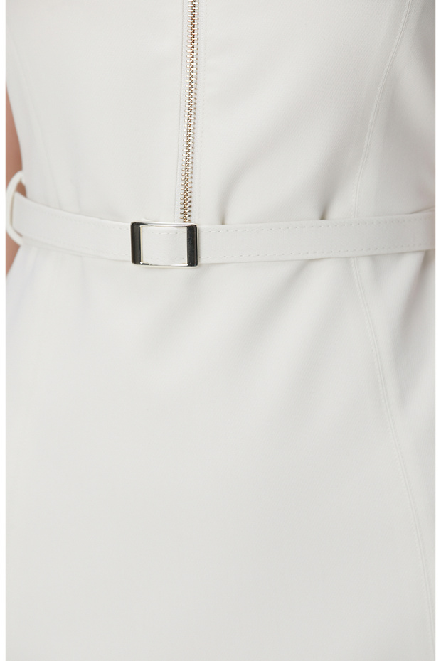 Kırık Beyaz Mini Elbise - 6