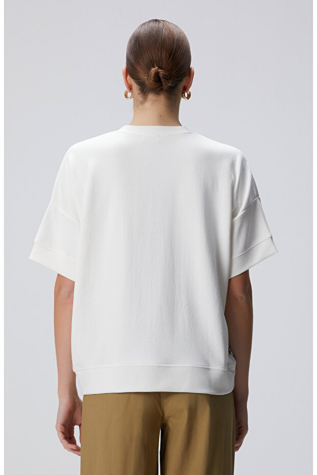 Kırık Beyaz Sweatshirt - 5