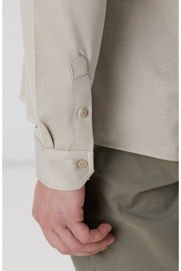 Bej Örme Gömlek - 7