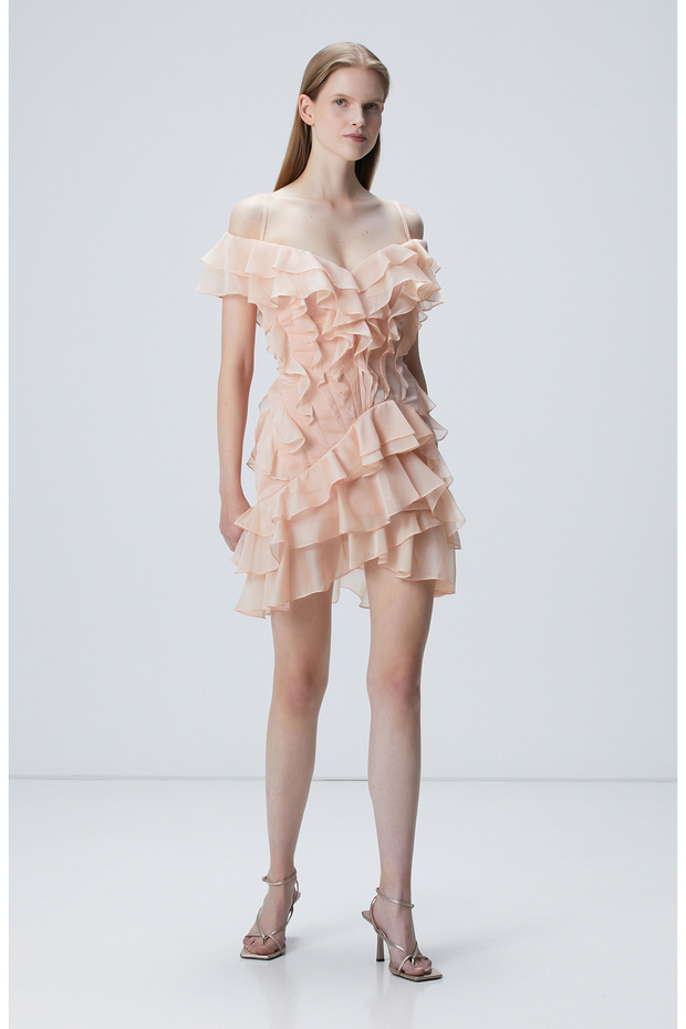 Somon Mini Abiye Elbise - 3