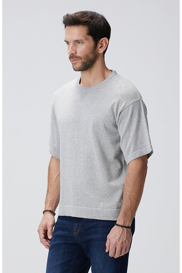 Gri Triko Sweatshirt - 4