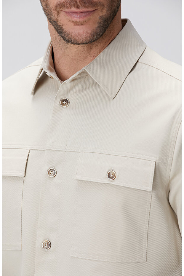 Bej Dış Gömlek - 6