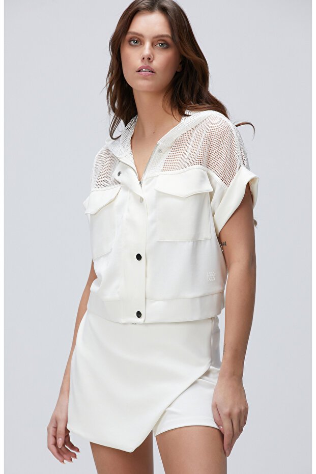 Kırık Beyaz Sweatshirt - 1