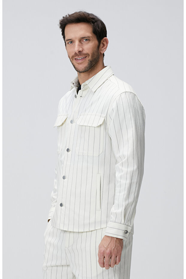 Kırık Beyaz Dış Gömlek - 4