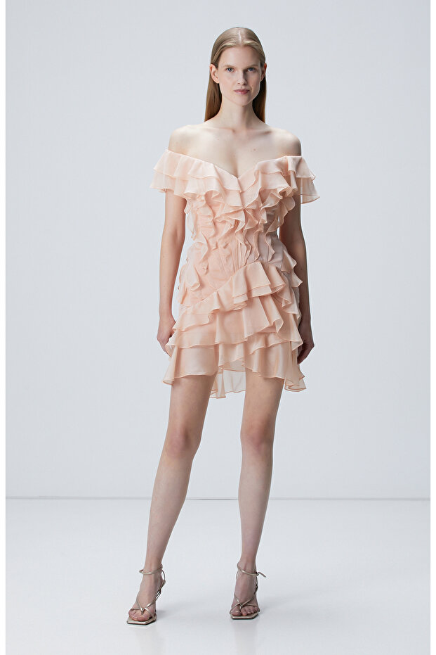 Somon Mini Abiye Elbise - 4