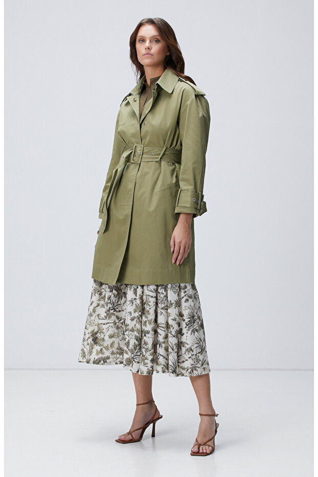 Haki Kemerli Pardösü - 3