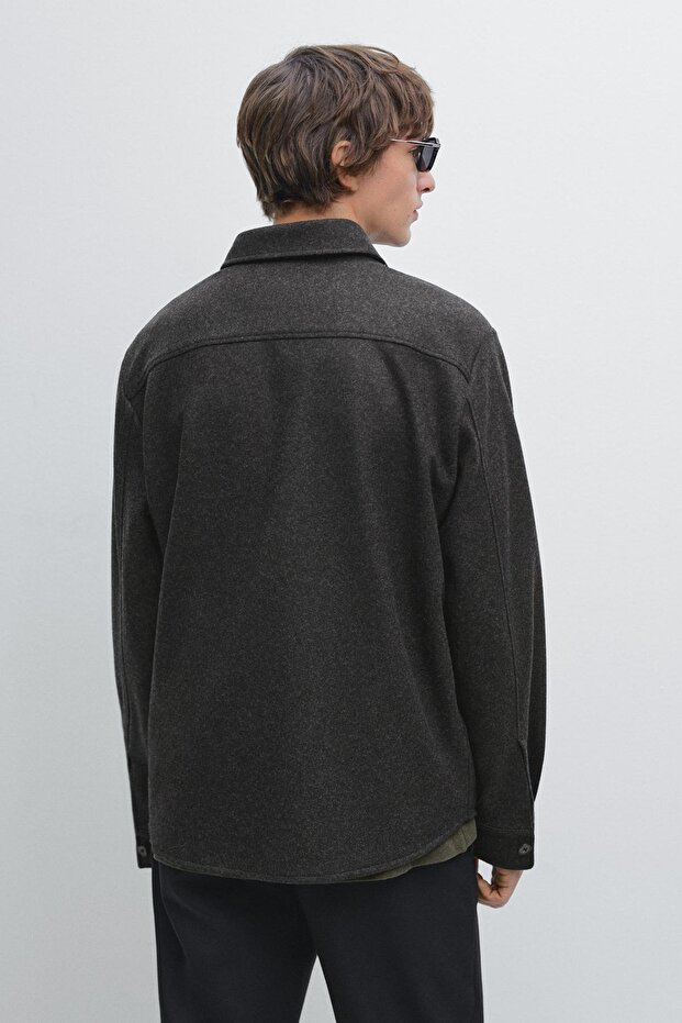 Cepli %100 yün ince ceket - 3