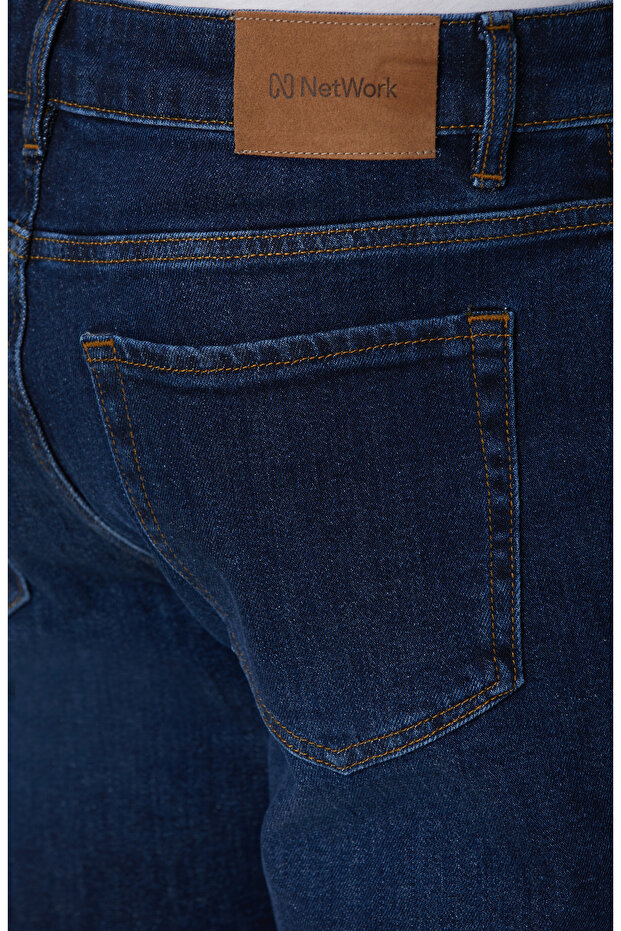 Lacivert Denim Pantolon - 5