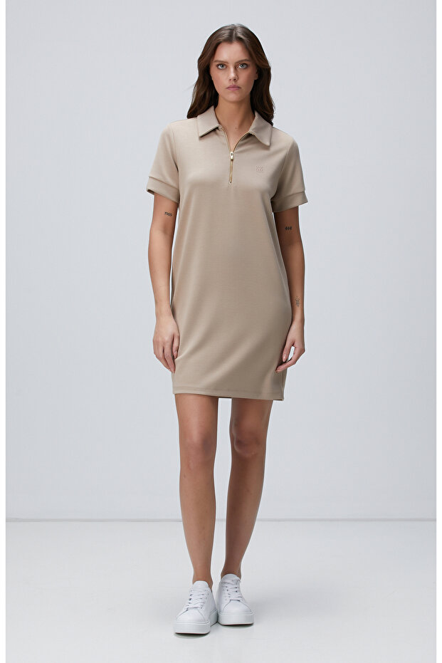 Vizon Polo Yaka Elbise - 3