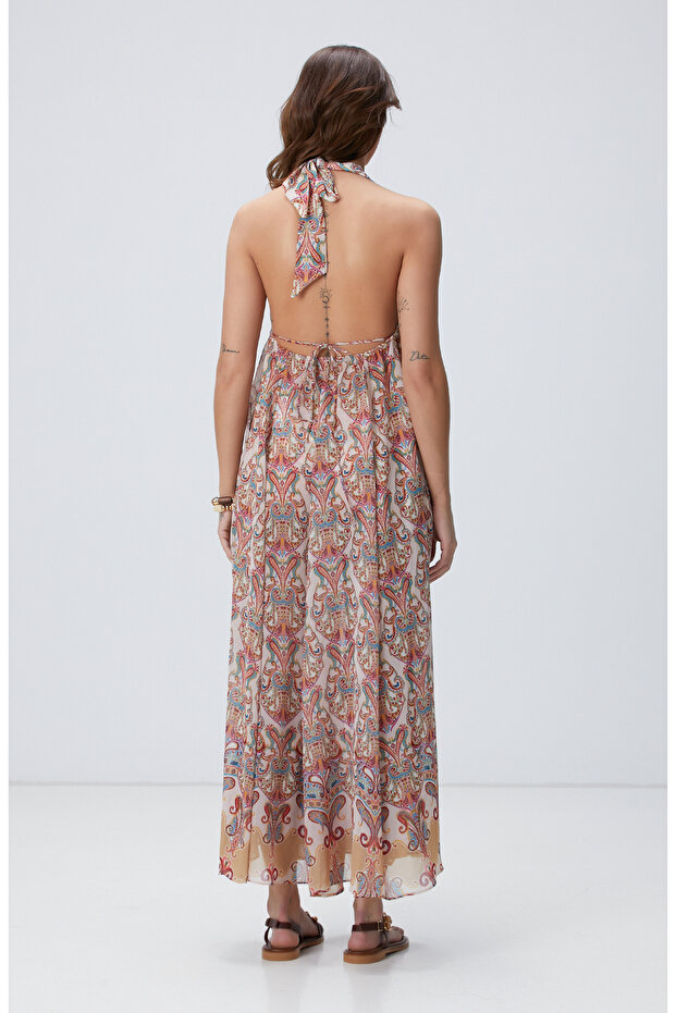 Bej Plaj Elbisesi - 5