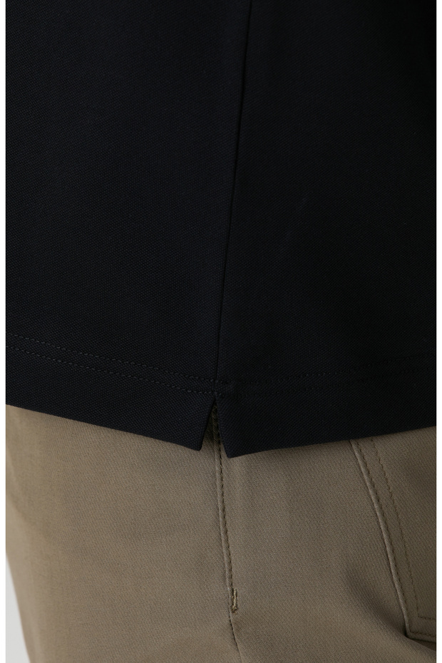 Siyah Polo Yaka Örme T-shirt - 7