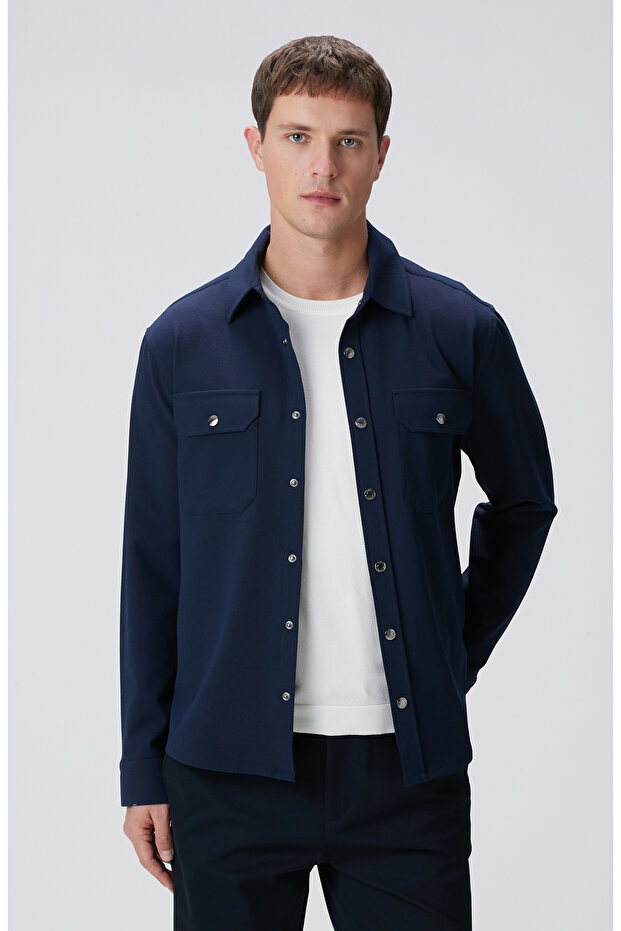 Lacivert Dış Gömlek - 1