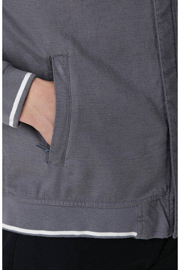 Antrasit Keten Karışım Mont - 7